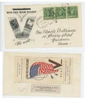 Mr Fancy Cancel WW II Patriotic Win the War Stamp + Labels '42 Cvr #205