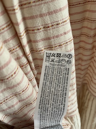 Mango Tiered Striped Maxi Dress, Cotton & Linen Mix EU Size XS - Picture 5 of 6