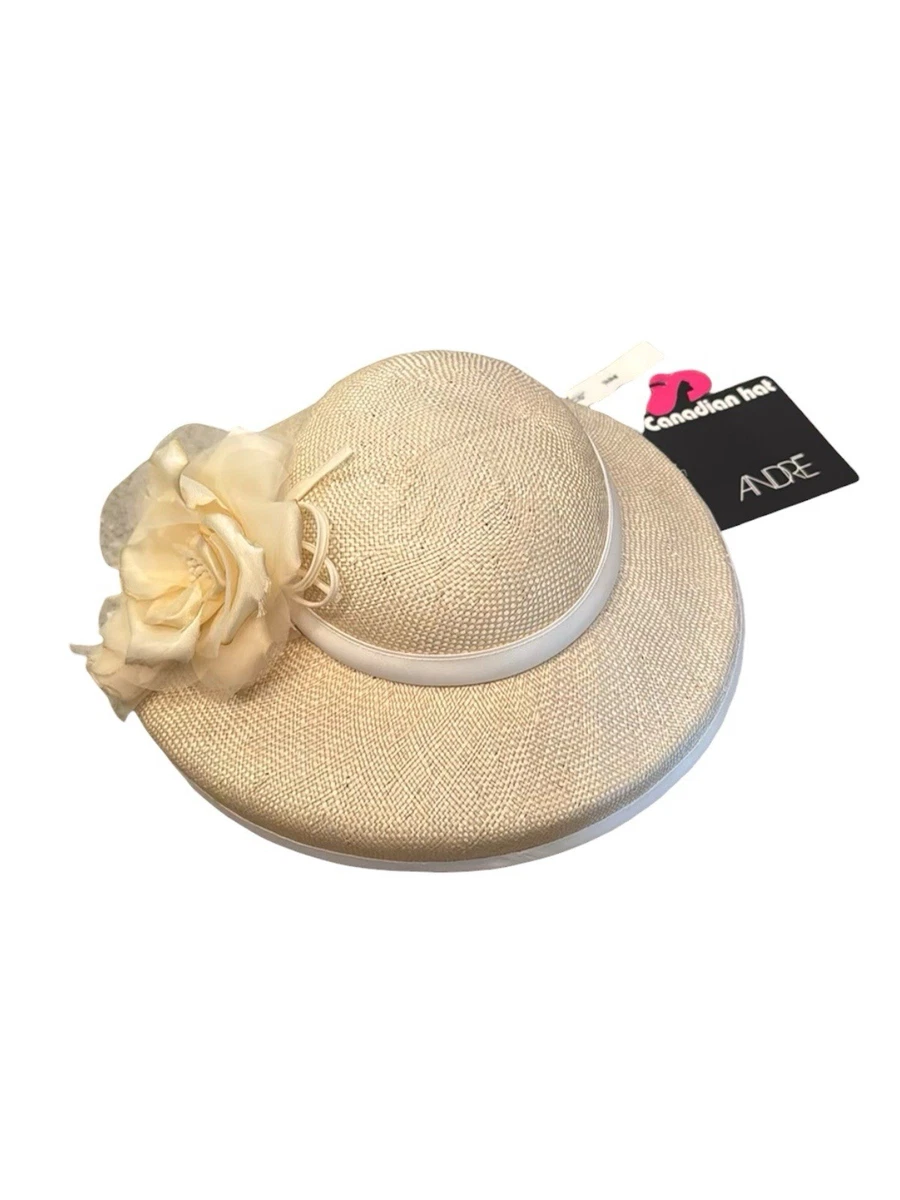 ANDRE Canadian Vintage Silk Rose Straw Tilt Hat NWT Deadstock Derby Hat *NEW* Andre Vintage Hat - Etsy Canada main image 2