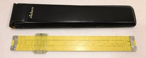 Pickett Model N 500 ES ~ all metal slide rule with leather case
