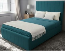 New Modern Ottoman Plush Velvet  Upholstered Panel Bed Frame Gas Lift Storage !!