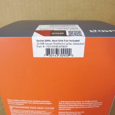 New AMD Ryzen 7 Model 2700X w/Zen+ (12nm) Architecture and 8 cores