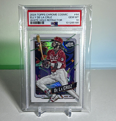 Topps 2024 Cosmic Chrome White Hole Refractor Elly De La Cruz RC #44 PSA 10