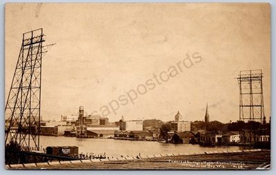 #ad K36 Green Bay Wisconsin RPPC Postcard c1910 Hydro Electric Towers 172 $32.20