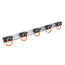 Wall Mount Tool Rack Rail 79cm Aluminium Garage & Garden Storage Bar + 5 S Hooks