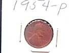 Photo of a 1954-P Lincoln Wheat Cent from an eBay listing that sold on Jul 21, 2026