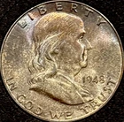 Full Bell Lines! Toned 1948 D Franklin Half Dollar FBL 90% Silver US Mint Coin