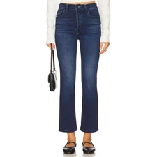 Mother Petite Lil’ Tripper Ankle High Rise Flare Jeans Homecoming High Dark Wash