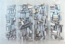 Mini Aluminum Oval Crimp Kit 100pcs Each .8,1.0,1.1,1.3mm 50lb-150lb