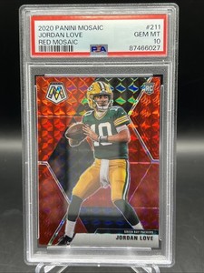2020 Panini Mosaic Jordan Love RC Prizm Red Rookie #211 Packers PSA 10 GEM