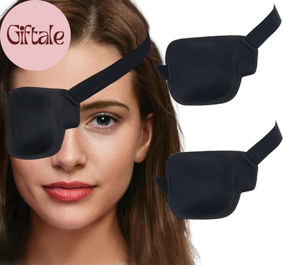 Eye Patches for Adults and Kids, 2 Pcs 3D Eye Patch Black Adjustable Medical Eye
