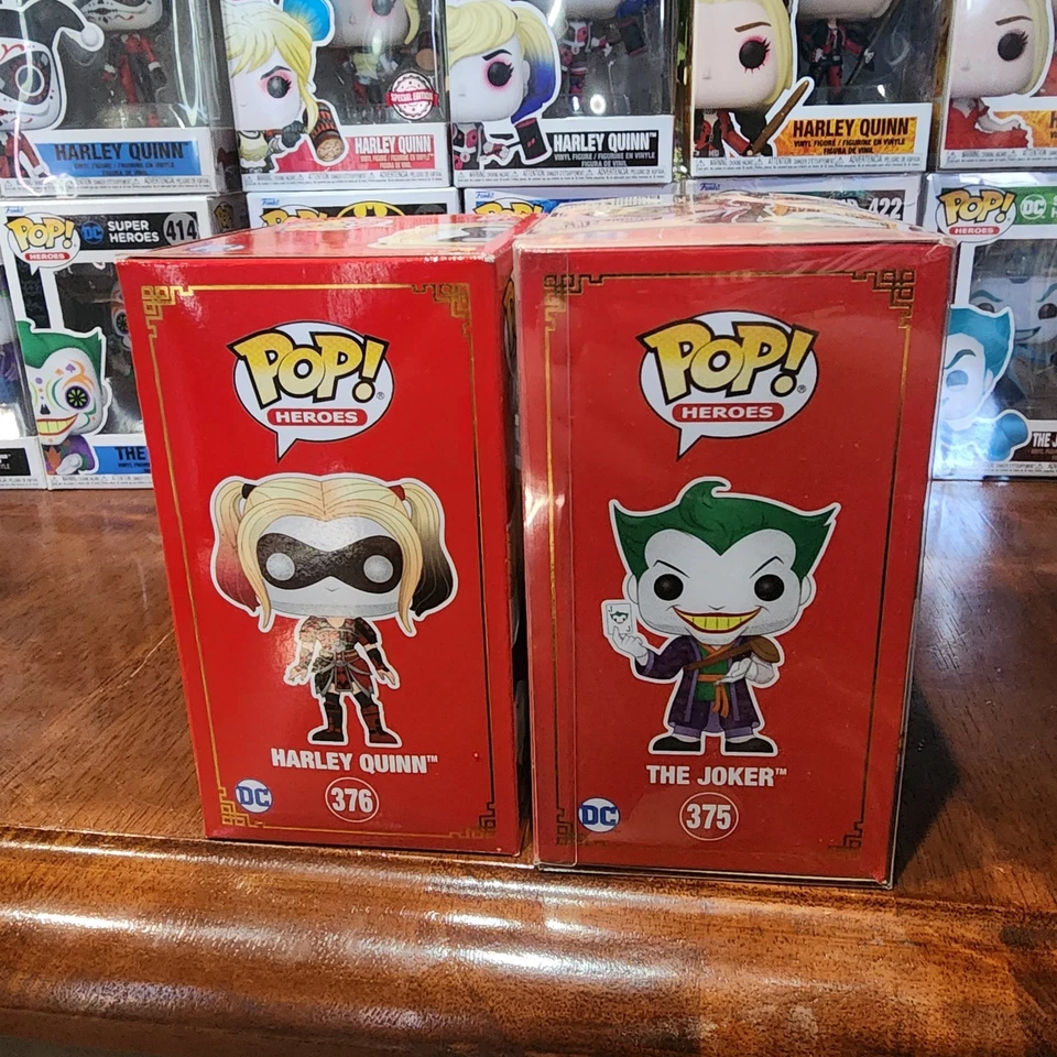 DC Imperial Heroes #375 376 Joker Harley Quinn Funko Pop Duo Foto 4 de 4