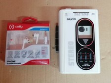 Walkman Sanyo Mgr 75,Am/Fm Stereo-Lettore cassette Player + Auricolari ,Vintage