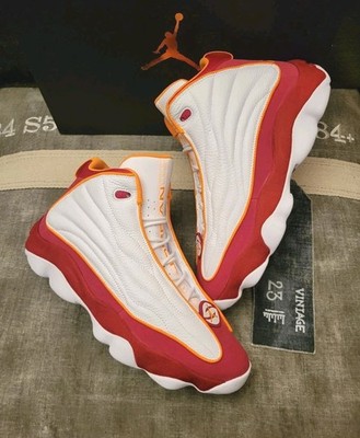 Jordan Pro Strong White Vivid Orange - Größe: 48,5   