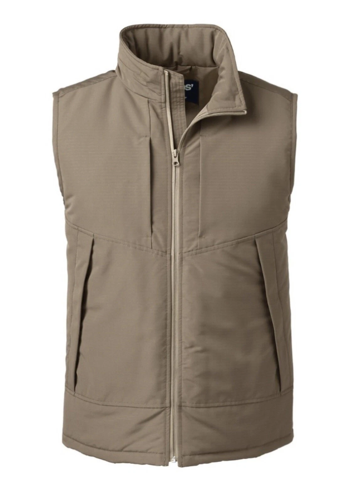 Lands' End Men's Quilted Khaki Travel Vest Coolibar L 42-44