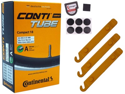 1x Fahrradschlauch Continental 40-355 (18x1.50) AV 40mm Schrader +Reifenheber