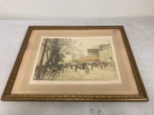 Georges Fraipont 1908 “Madelaine Boulevard” Framed & Signed Engraving