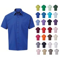 Premier Mens Short Sleeve Easy Care Poplin Shirt Office Work Casual Business