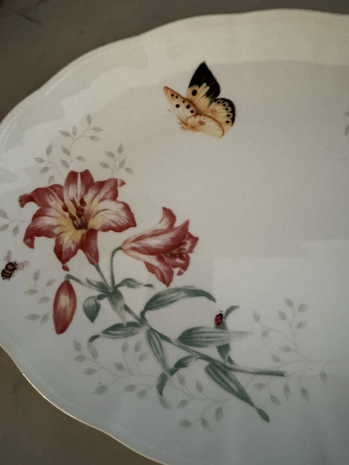 Lenox Butterfly Meadow Oval Flutter Serving Tray 14 3/8” - Image 3 of 4