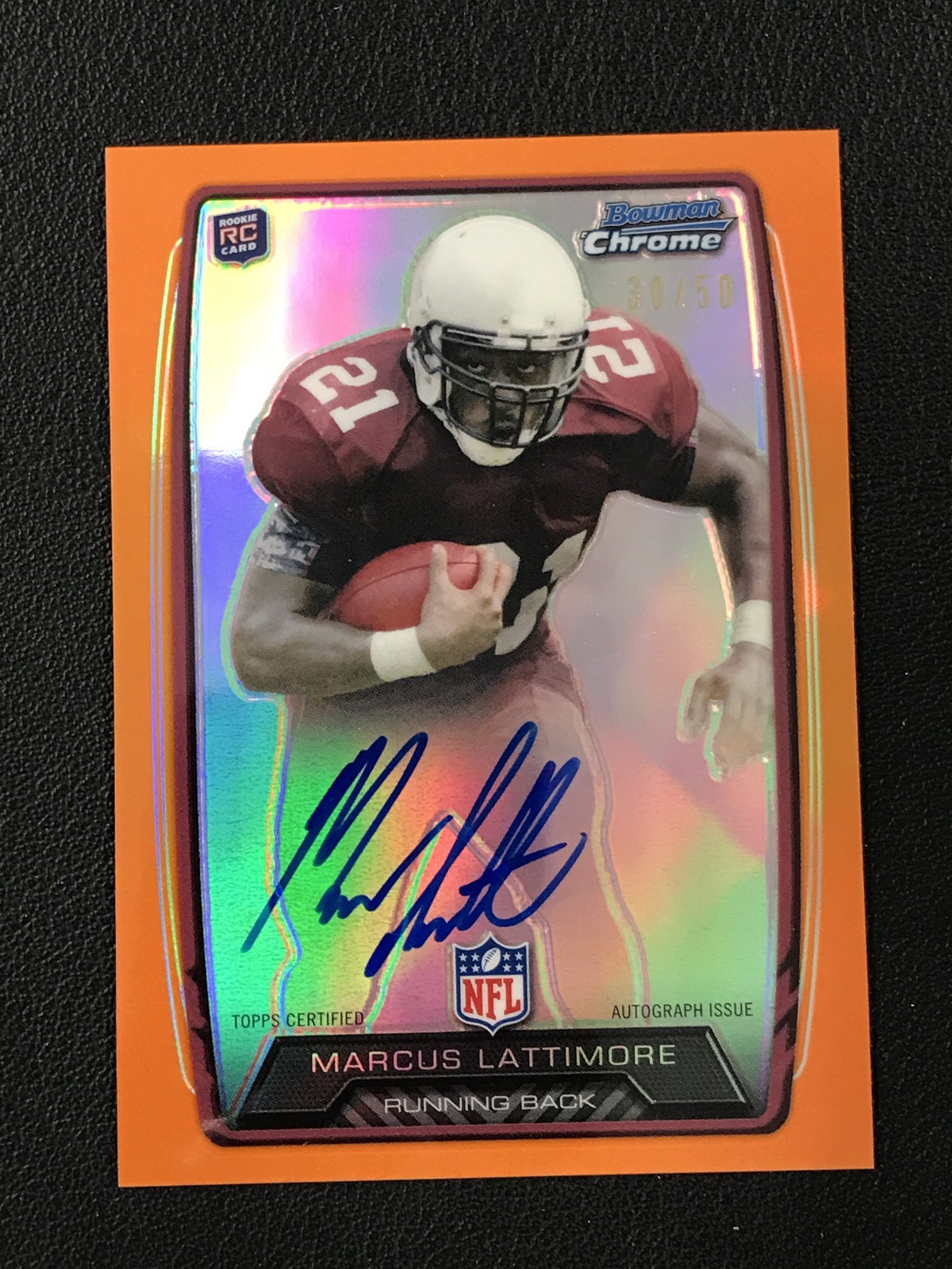 Marcus Lattimore Bowman Chrome Rookie Autograph #ML Orange Refractor