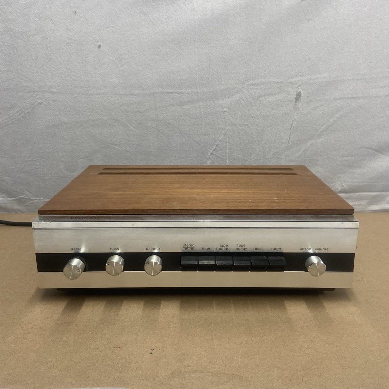 Wharfedale Linton Vintage Integrated Stereo Amplifier Silver Wood Case Hi-Fi 70s