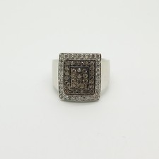 JCR John C Rinker 14K White Gold Chocolate and White Diamond Ring Size 7.5