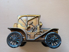 Vintage 1974 Banthrico Car Coin Bank 1908 Buick Brass Metal