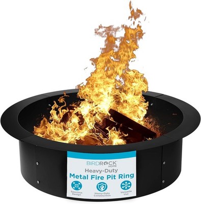 30'' Fire Ring for The Outdoors - Durable Solid Iron - Home Fire Pit -