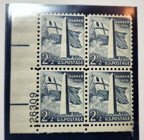 1954- U.S CLASSIC Regular Issue 2 1/2c Bunker Hill Plt#Blk of 4 Sc#1034 M/NH/OG - Picture 1 of 1