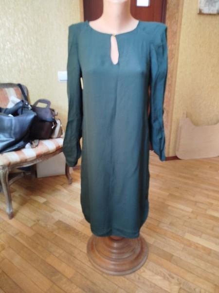 Women Massimo Dutti Dress Green Viscose 36