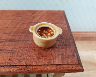 #ad #ad Dollhouse Baked Beans Side Dish in a Ceramic Pot 1:12 Scale Miniature Food $15.99
