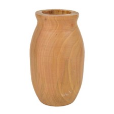 Hand Turned Mango Wood Vase 5" Small Rustic Urn Boho Sculptural Wooden Bud Vase