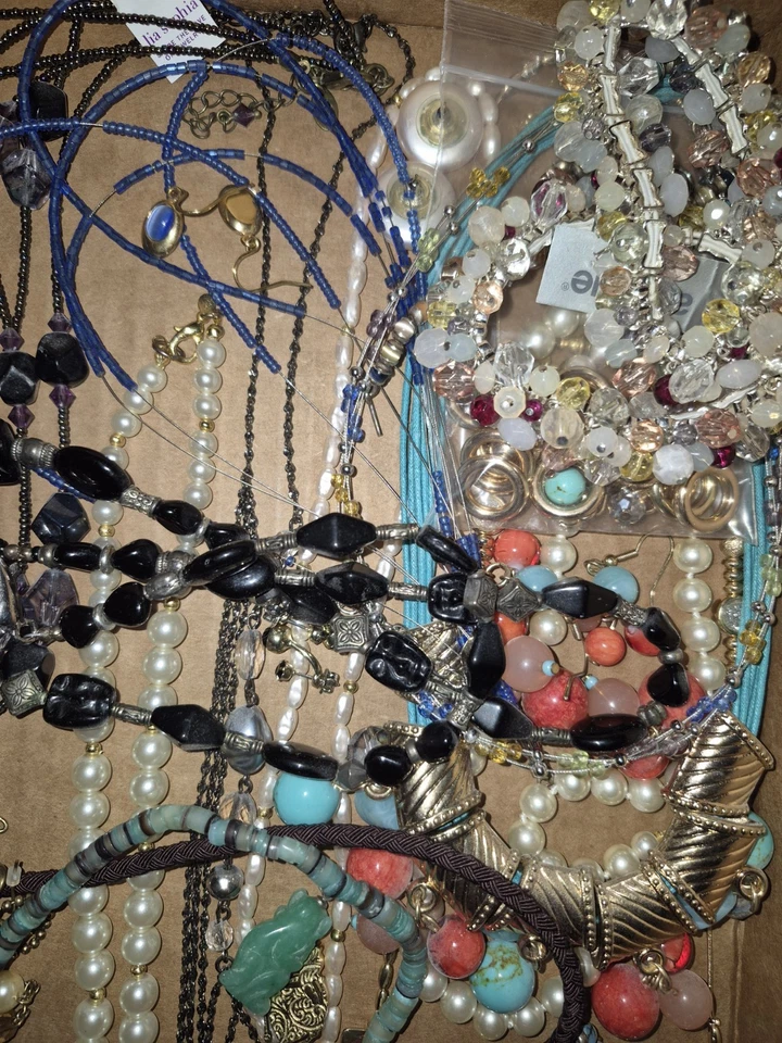 EUC Lot of Costume Jewelry, Mostly Lia Sophia OOAK Necklace, Earrings, Bracelets - Image 3 of 4