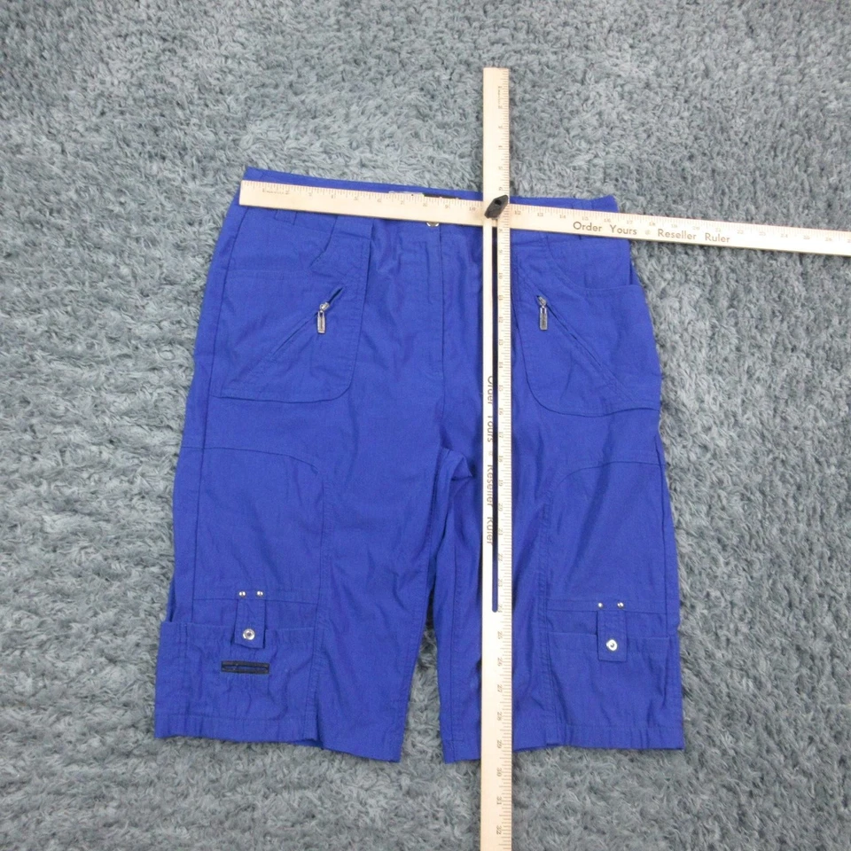 Pantalones Cortos Jamie Sadock Para Mujer 12 Azul Golf Bermudas Carga Bolsillos con Cremallera Elastizados 33x12* Foto 3 de 4