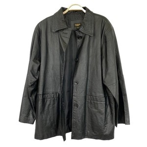 Salon Studio Haband Genuine Leather Jacket Women L Black Boxy VTG 90s Retro Edgy