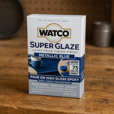 Rust-Oleum Watco Super Glaze Pour On High Gloss Epoxy Metallic Blue 1 Qt. 