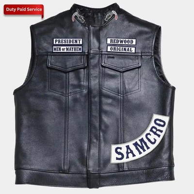Sons of Anarchy SOA Vest, Jax Teller Redwood Real Leather Vest