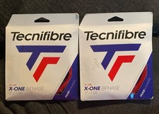 NEW (2) Tecnifibre PU 400 X-ONE Biphase 17 Gauge 1.24mm Tennis String Red