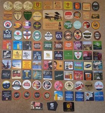 100 Beer Mats all different inc. Worthington, Greenall Whitley, Ansells, etc