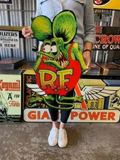 Vintage Style Metal Sign Rat Fink 30" Tall Made in USA Officially Licensed