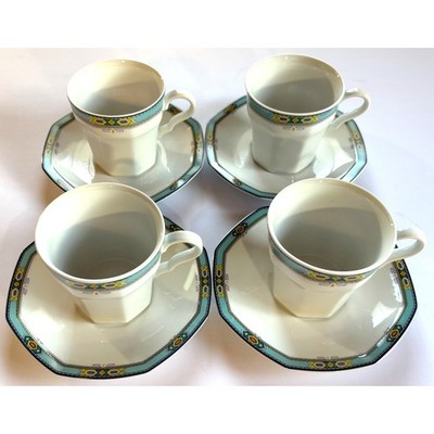 4 Christopher Stuart Y0050 Cortez Fine China Teacup & Saucer Sets Thailand - B