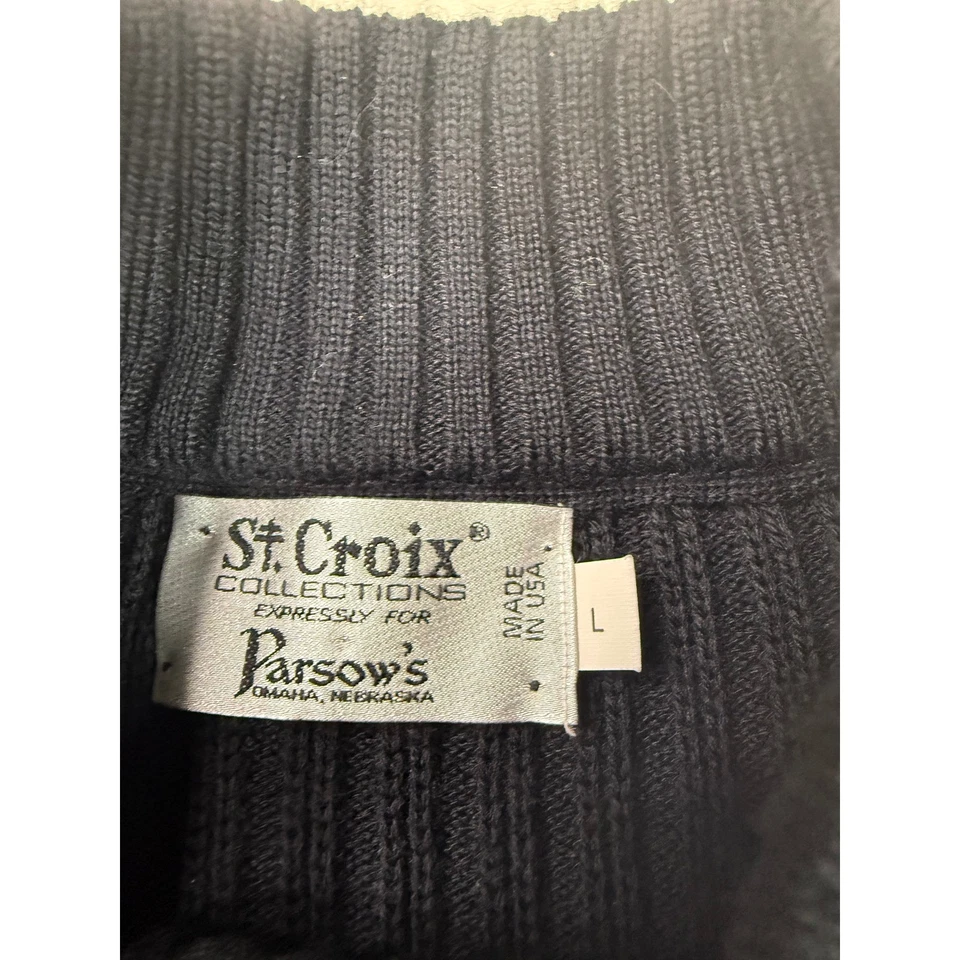 Cárdigan Suéter St. Croix Mezcla de Lana Para Hombres Tejido Cremallera Completa Parsons Omaha L Foto 2 de 4