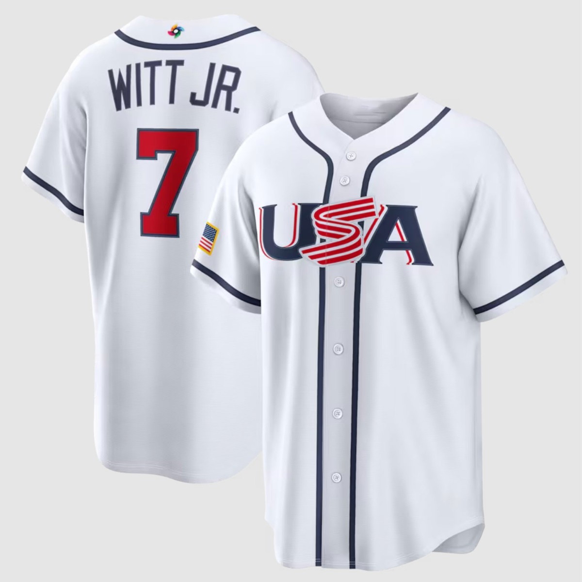 7 Bobby Witt Jr USA Baseball World Jersey, 2026 USA World Baseball