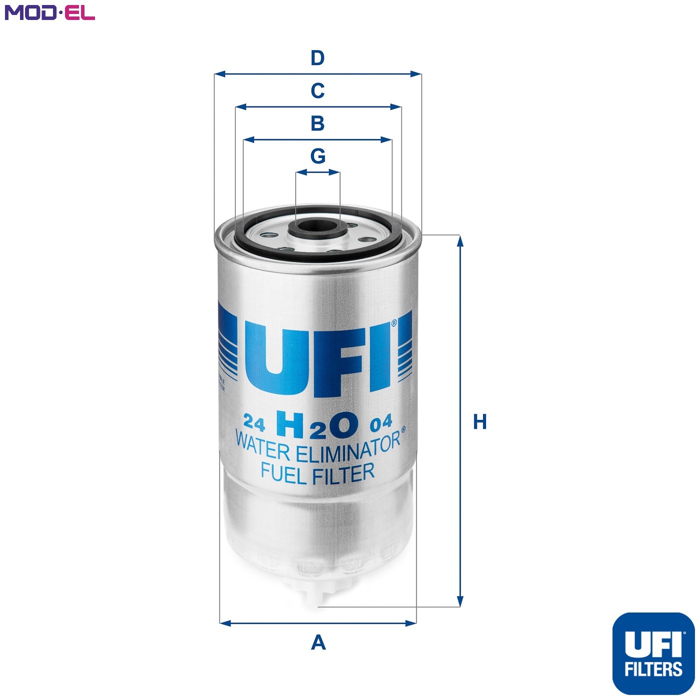UFI Fuel Filter Insert Fits Alfa Romeo Fiat Lancia LDV LTI Piaggio 24.H2O.04 - Image 5