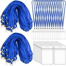 400 Pack Neck Lanyard Bulk with ID Card Holder Lanyards for ID Badges Vertical N