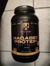 Maqabee Whey Protein Vanilla 32.59 Oz| 22 grams protein per serving| exp 10/26
