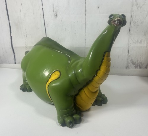 RARE 1980 VINTAGE DINOSAUR "UNIVERSAL STATUARY" GREEN VINYL COIN BANK 28" LONG - Picture 4 of 12