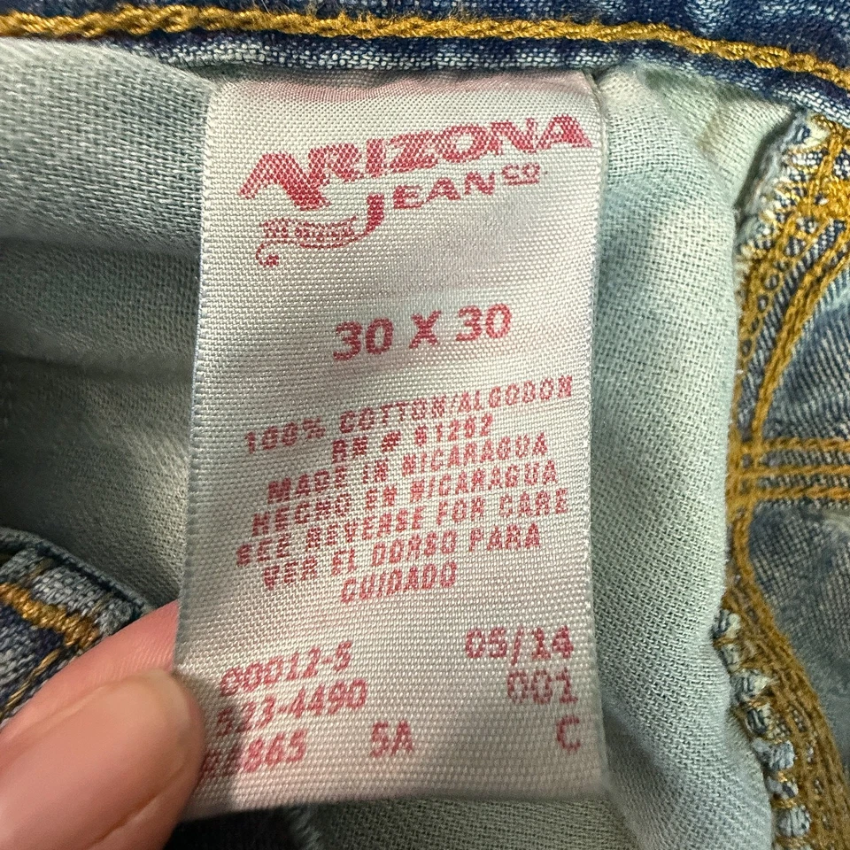 Мужские джинсы Arizona Jean Co из синей джинсовой ткани Carpenter 30x30 свободного покроя рабочая одежда - Изображение 3 из 4
