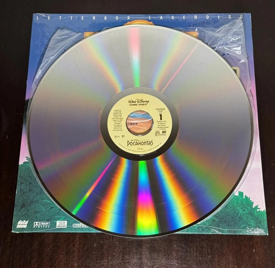Vintage Disney Pocahontas Laserdisc Letterbox THX Dolby Digital 1995 Movie - Image 3 of 4
