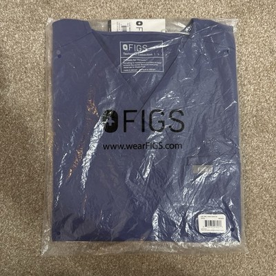 BRANDNEU Figs Leon drei Taschen Peeling Top groß lila/blau